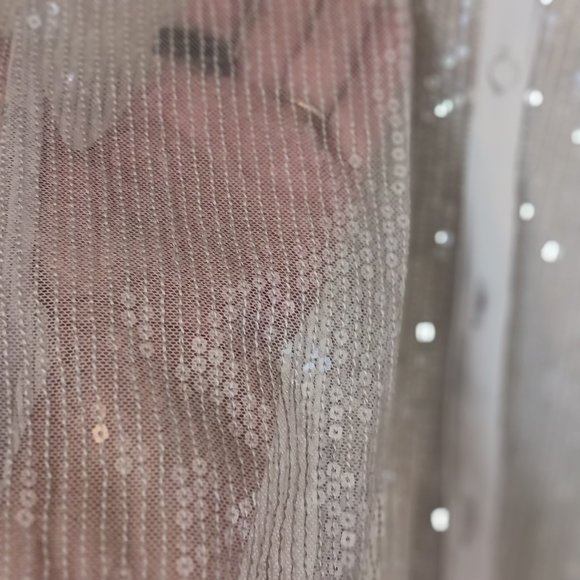 White House‎ Black Market Sparkly Sheer Blouse xsmall - Picture 3 of 6